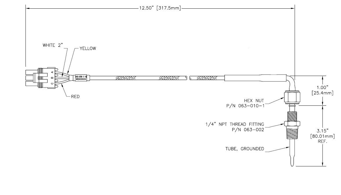 Thermocouple, K-type, Grounded, 90°, 4.15", WeatherPack